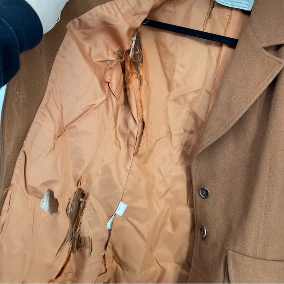 Rare Vintage Jaeger Blazer Jacket Tan Wool & Camel Hair Buttoned M - Picture 7 of 8